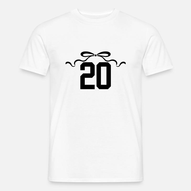 Nummer 20 Knoten - 20. Jubiläum - Männer T-Shirt - Weiß