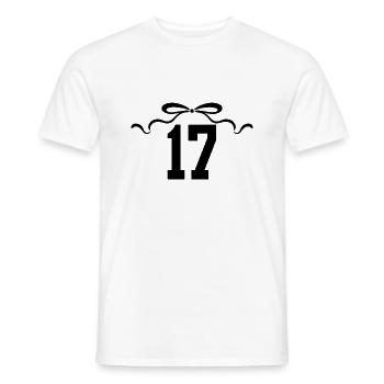 Numéro 17 noeud - 17e anniversaire - T-shirt homme - blanc - Devant - AI Model Male 178 dark (178cm)