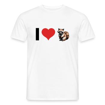 I love Raccoons - Cute Pet Sticker - Männer T-Shirt - Weiß - Vorne - AI Model Male 178 dark (178cm)