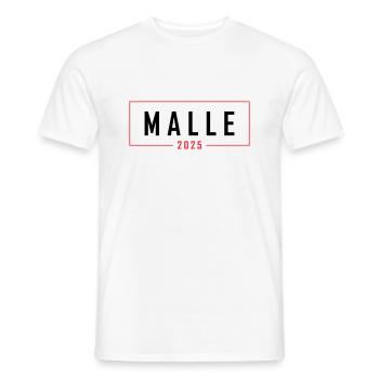 Malle 2025 - Men's T-Shirt - white - Front - AI Model Male 178 dark (178cm)