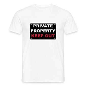 private property - Men's T-Shirt - white - Front - AI Model Male 178 dark (178cm)