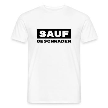 Saufgeschwader / Trinkshirt / Gruppenshirt - Männer T-Shirt - Weiß - Vorne - AI Model Male 178 dark (178cm)