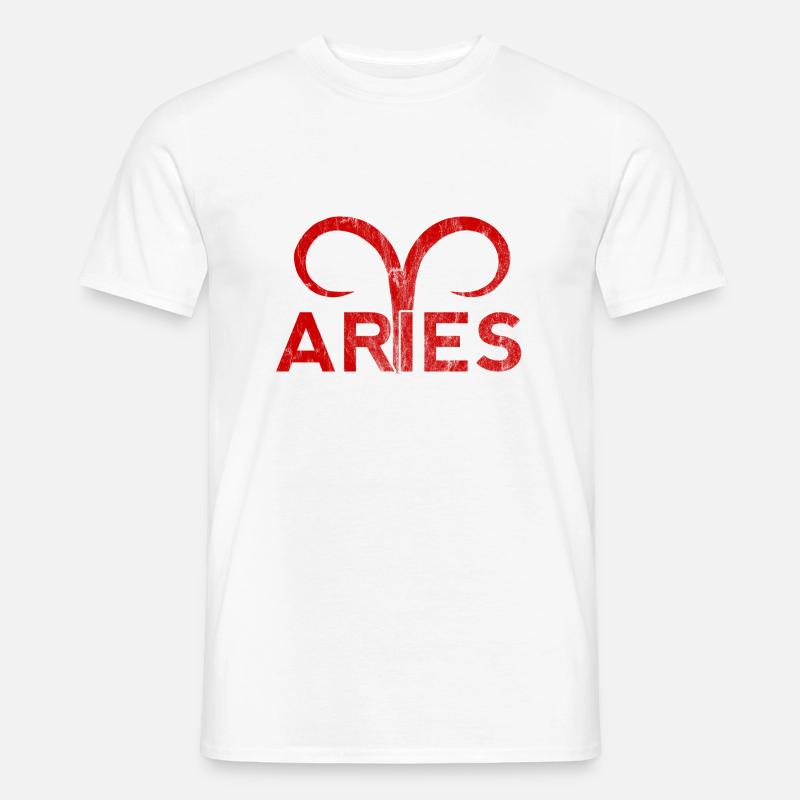 Sternzeichen Widder / Zodiac Aries - Männer T-Shirt - Weiß