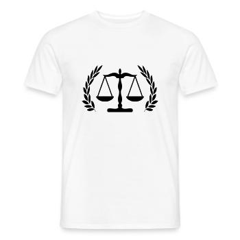 Justice Logo - Men's T-Shirt - white - Front - AI Model Male 178 dark (178cm)