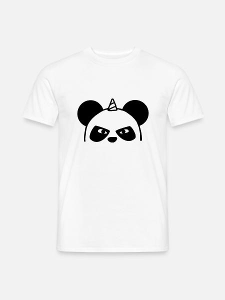 Unicorn Panda - Mænd T-shirt - hvid