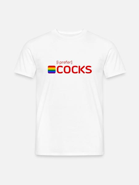 [i prefer] COCKS - Männer T-Shirt - Weiß