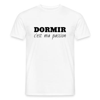 Sleeper Sleeping Schlaf Schläfer Dormir Dormeur - Men's T-Shirt - white - Front - AI Model Male 178 dark (178cm)