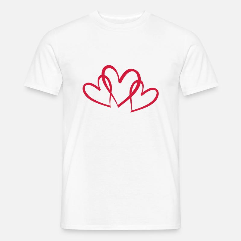 3 verschlungene Herzen - Männer T-Shirt - Weiß