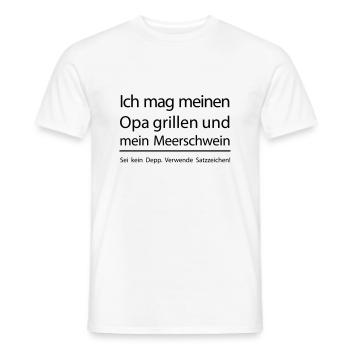 Ich mag meinen Opa grillen - Männer T-Shirt - Weiß - Vorne - AI Model Male 178 dark (178cm)