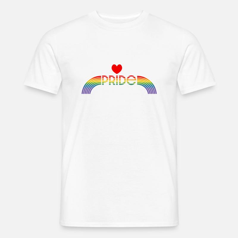 Regenbogen pride rainbow herz - Männer T-Shirt - Weiß
