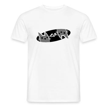 Logo des chats Text Meow - T-shirt homme - blanc - Devant - AI Model Male 178 dark (178cm)