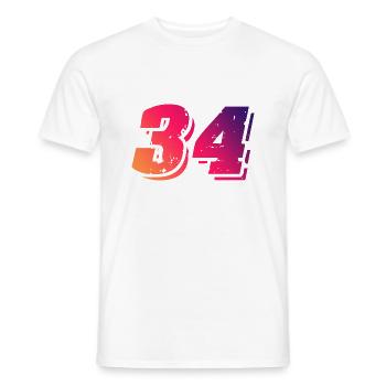 34 Zahl Symbol - Männer T-Shirt - Weiß - Vorne - AI Model Male 178 dark (178cm)