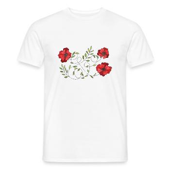 Fleur - T-shirt homme - blanc - Devant - AI Model Male 178 dark (178cm)