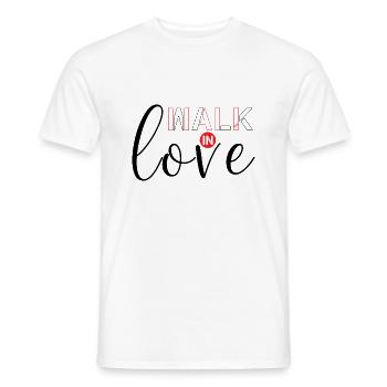 Walk in love à offrir pour tous vos évènements - T-shirt homme - blanc - Devant - AI Model Male 178 dark (178cm)