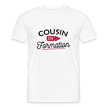 cousin en formation / je vais être cousin - T-shirt homme - blanc - Devant - AI Model Male 178 dark (178cm)