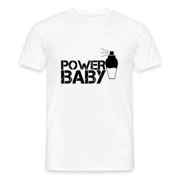 Bébé Puissance - T-shirt homme - blanc - Devant - AI Model Male 178 dark (178cm)