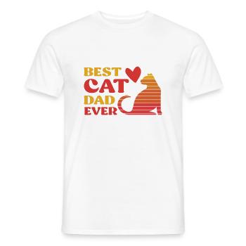 Meilleur père chat de tous les temps - T-shirt homme - blanc - Devant - AI Model Male 178 dark (178cm)