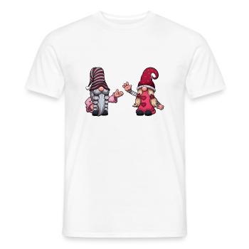 Cute Valentine's Day Gnomes - Men's T-Shirt - white - Front - AI Model Male 178 dark (178cm)