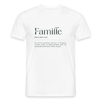 Famille - Définition humoristique, Cadeau - T-shirt homme - blanc - Devant - AI Model Male 178 dark (178cm)