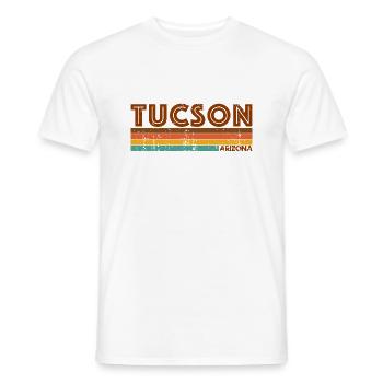 Vintage 1980s Style Tucson Arizona - T-shirt homme - blanc - Devant - AI Model Male 178 dark (178cm)