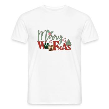 Merry Woofmas - Männer T-Shirt - Weiß - Vorne - AI Model Male 178 dark (178cm)
