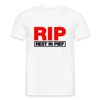 REPOS À PIEF (R.I.P.) - T-shirt homme - blanc - Devant - AI Model Male 178 dark (178cm)