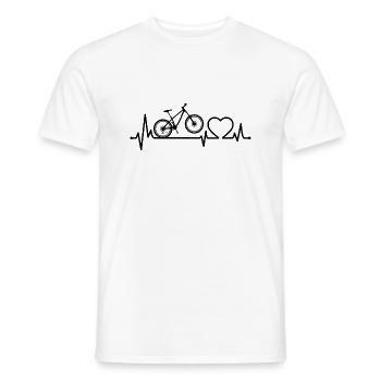 Heartbeat Bike Cardio Puls Bike - Men's T-Shirt - white - Front - AI Model Male 178 dark (178cm)