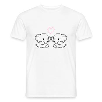 Amour de l’éléphant - T-shirt homme - blanc - Devant - AI Model Male 178 dark (178cm)