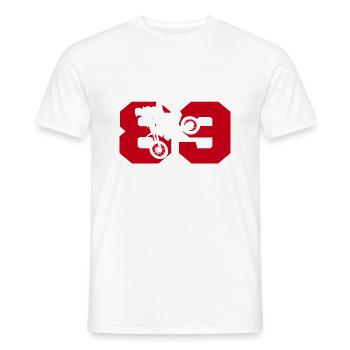 Moto 89 biker - Men's T-Shirt - white - Front - AI Model Male 178 dark (178cm)