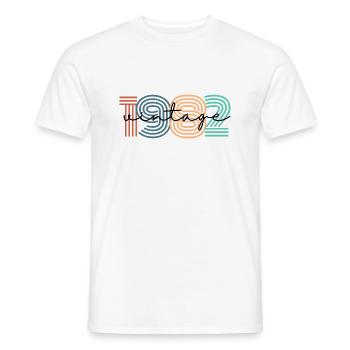 1982 vintage rétro - T-shirt homme - blanc - Devant - AI Model Male 178 dark (178cm)