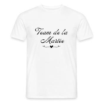 Team de La mariée cœur - T-shirt homme - blanc - Devant - AI Model Male 178 dark (178cm)