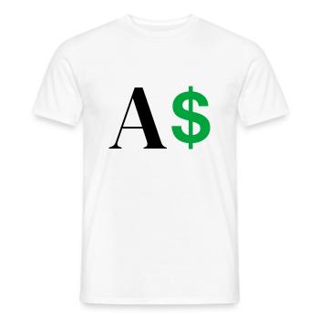 Dollar-Buchstabe - Männer T-Shirt - Weiß - Vorne - AI Model Male 178 dark (178cm)
