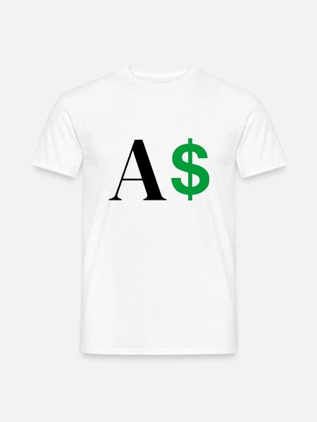 Dollar-Buchstabe - Männer T-Shirt - Weiß