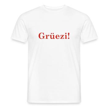 Grüezi - Schweiz - Switzerland - Swiss - Suisse - Men's T-Shirt - white - Front - AI Model Male 178 dark (178cm)