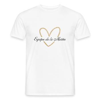 Das Brautteam Goldenes Herz Glitzer - Männer T-Shirt - Weiß - Vorne - AI Model Male 178 dark (178cm)