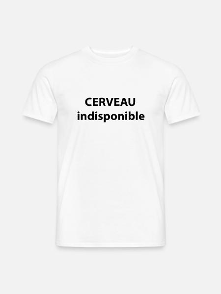CERVEAU indisponible - T-shirt homme - blanc