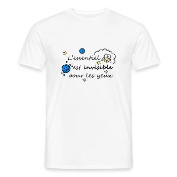 L'essentiel est invisible - T-shirt homme - blanc - Devant - AI Model Male 178 dark (178cm)