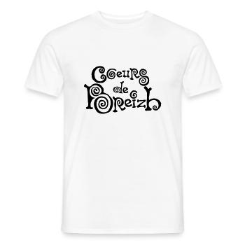 hearts of breizh brittany breton bzh logo - Men's T-Shirt - white - Front - AI Model Male 178 dark (178cm)
