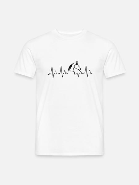 Herzschlag Pferd HD - Männer T-Shirt - Weiß