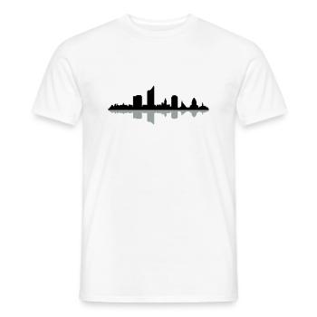 Skyline Leipzig - Männer T-Shirt - Weiß - Vorne - AI Model Male 178 dark (178cm)
