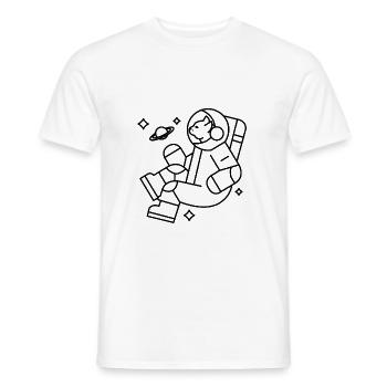 Astrocat - Astronaut Cat - Weltraumkatze - Männer T-Shirt - Weiß - Vorne - AI Model Male 178 dark (178cm)