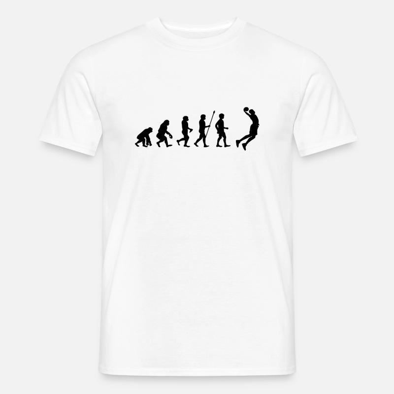 basketball Evolution - Joueurs de basket-ball dunking - T-shirt homme - blanc