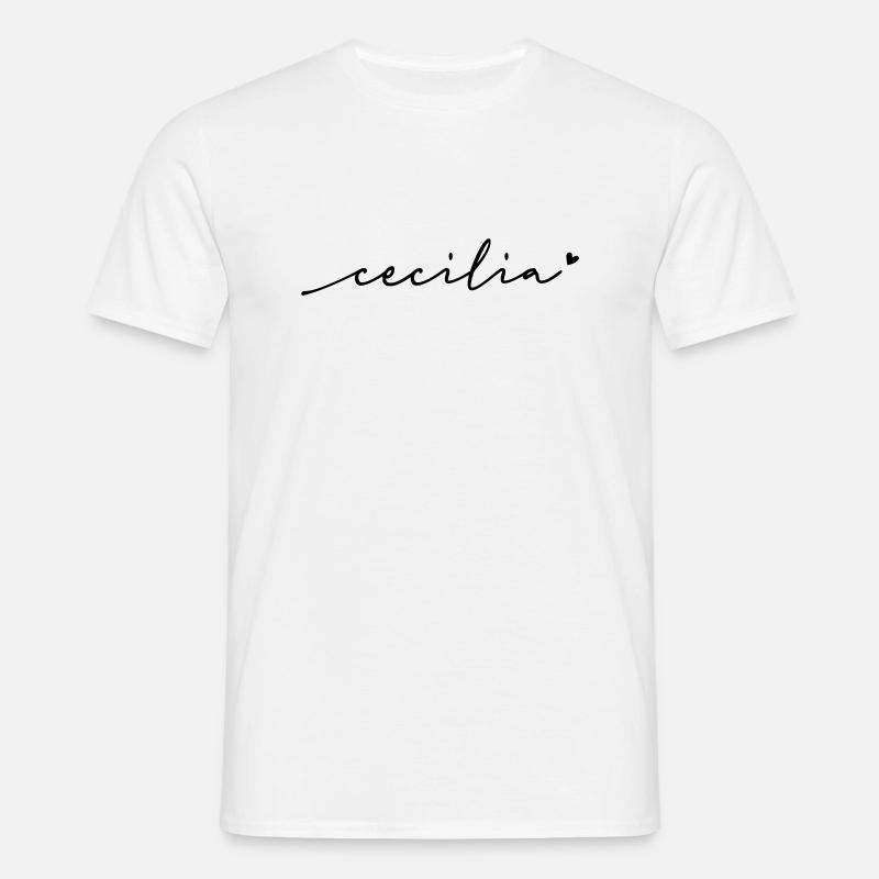 Cecilia Cursive Name - Men's T-Shirt - white