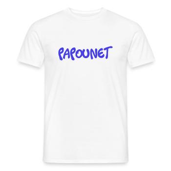 PAPOUNET. PAPA. FÊTE DES PÈRES. BONNE FÊTE PAPA - T-shirt homme - blanc - Devant - AI Model Male 178 dark (178cm)