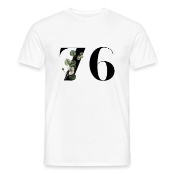 Nummer 76 Blumengrün - 76. Blumengeburtstag - Männer T-Shirt - Weiß - Vorne - AI Model Male 178 dark (178cm)