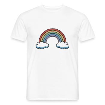 arc-en-ciel doux - T-shirt homme - blanc - Devant - AI Model Male 178 dark (178cm)