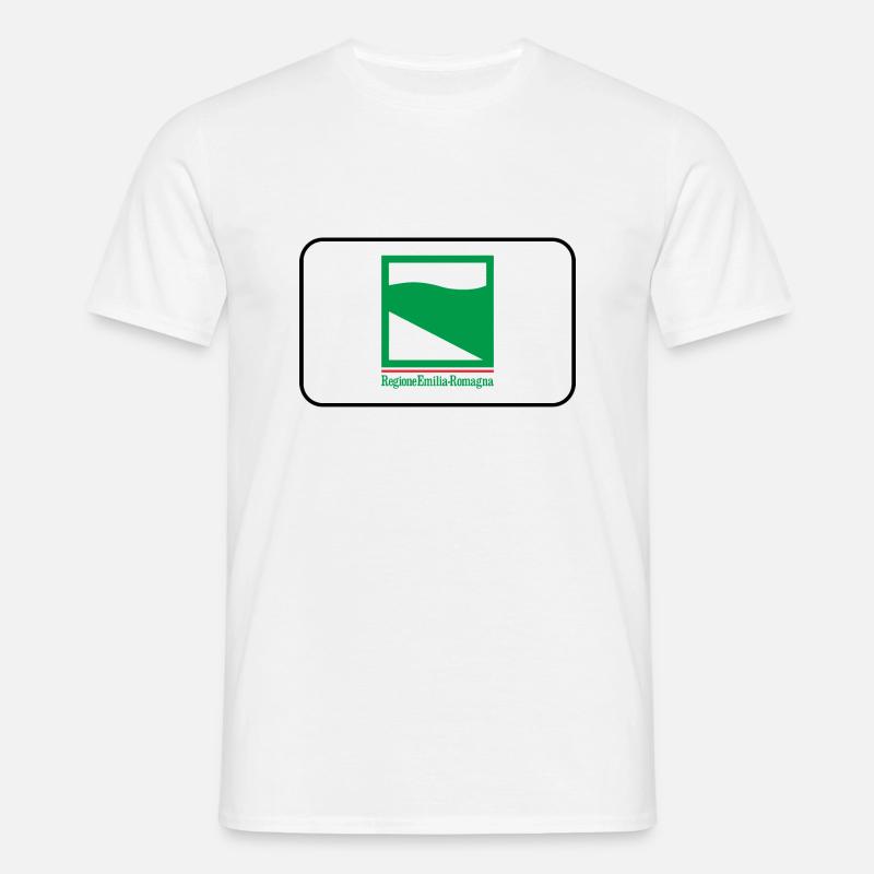 Flaggenlogo der Emilia Romagna - Männer T-Shirt - Weiß