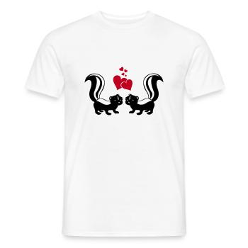 Skunks in Love - Men's T-Shirt - white - Front - AI Model Male 178 dark (178cm)