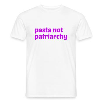 Les pâtes, pas le patriarcat - T-shirt homme - blanc - Devant - AI Model Male 178 dark (178cm)