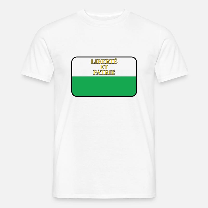 Flaggenvignette oder Logo der Waadt - Männer T-Shirt - Weiß